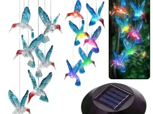 Sončne vrtne luči LED kolibri zvonci modri 70cm