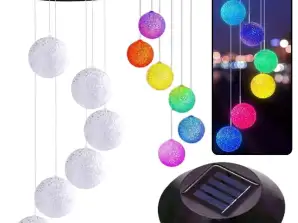 Lumini solare de grădină LED Bells Bile colorate 70cm