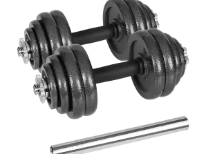 Nastaviteľné liatinové činky v puzdre s tyčou. set 30kg REBEL ACTIVE