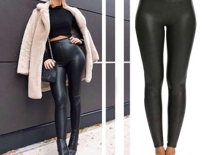 Women's stretch faux Leather look Trousers Skinny Pants Black UK 6-14 | eBay