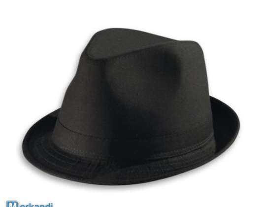 Czarne, jednokolorowe czapki trilby