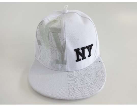 bílé snapback kšiltovky s NY výšivkou