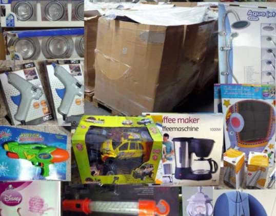 Megapallets Mix paletes Tecnologia - Têxteis - Brinquedos - Casa - Esportes - Jardim