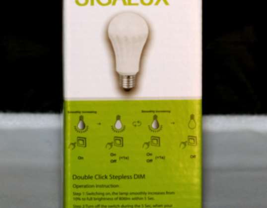 LED SUURE VÕIMSUSEGA TOPELTKLÕPSUGA LAMP Sigalux A60 3385 10.2W VALGUSTI