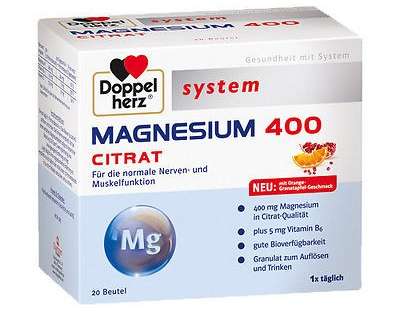 Doppelherz system, magnesium 400 citrate (20 sachets)