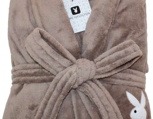 Bademantel Playboy Dunkelbeige S