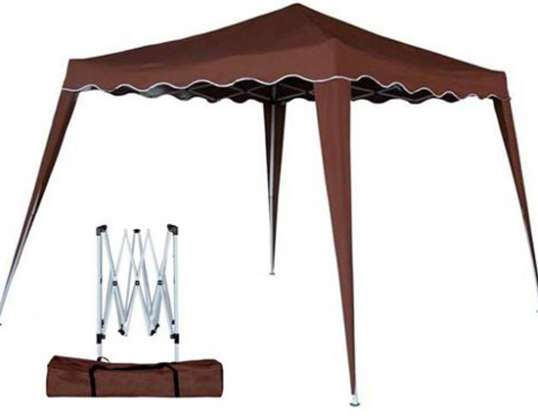 Braun Klapp Falt Pavillon Pavillon Gartenzelt Zelt 614009