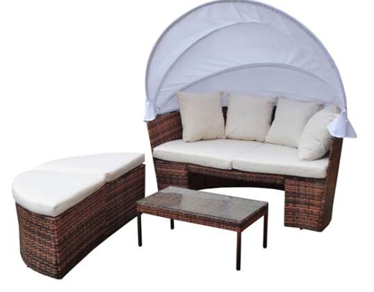 Poly-rotan Ligstoel RS08 Bruin