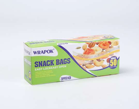 50 transparent storage bags with LDPE zip closure - 16 x 10 cm - 45 microns