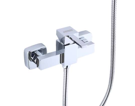 Chrome-plated shower mixer - square