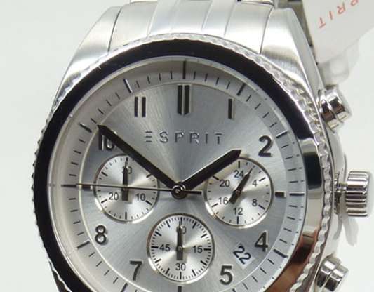 Esprit Watch miesten kellokronografi ES107581004 ruostumaton teräs hopea