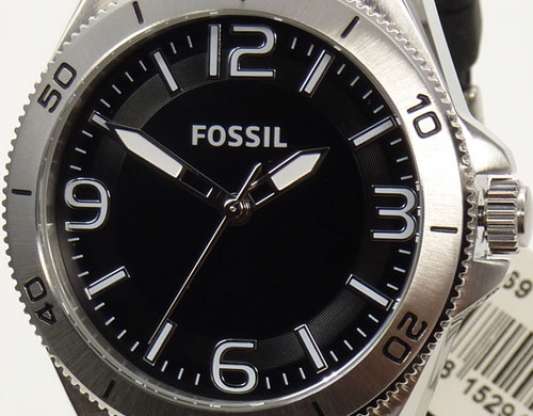 Fossil Uhr Herrenuhr BQ1169 Retro Traveler Lederarmband schwarz