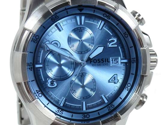 Fossil laikrodžiai vyrams Chronograph FS5155 sidabras
