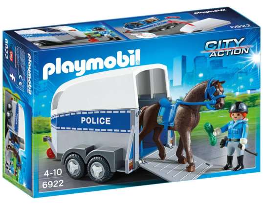 Playmobil Policía con Caballo y Remolque
