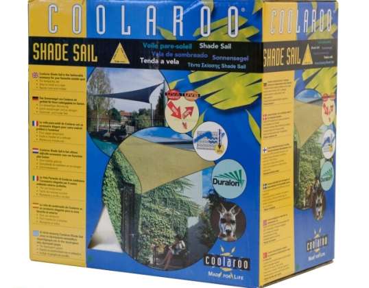 COOLAROO Sonnensegel aus HDPE Strickgewebe + Befestigungs-Zubehör