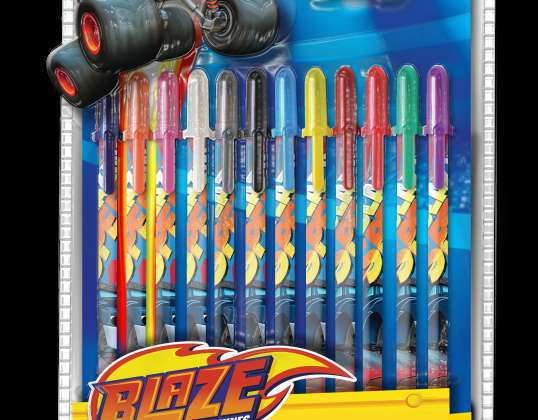 Blaze and The Monster Machines colorful gel pen - 12 pcs - 84353338667