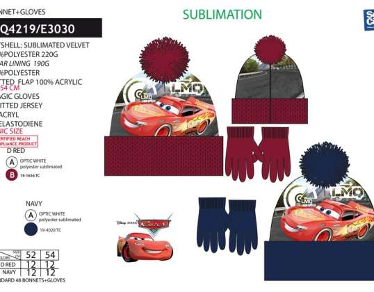 Autumn / winter hat and gloves Cars – Cars - 3609081340448