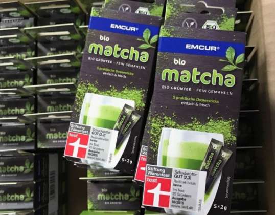 Emcur Organic Matcha Tea Powder from Japan Sticks Powder Green Tea