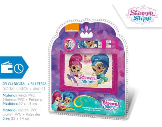 Polshorloge + Shimmer & Shine Portemonnee - 8435333890561