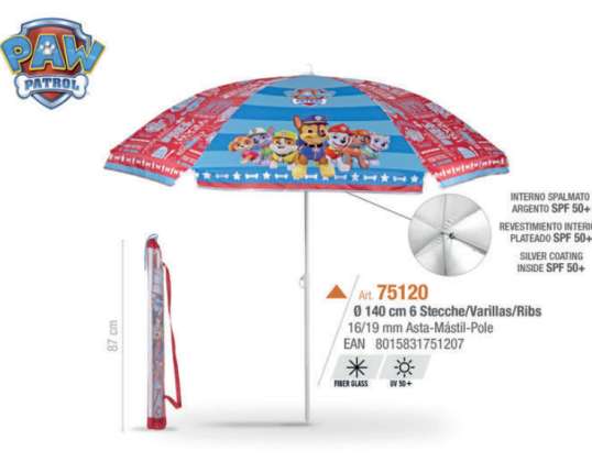 Paw Patrol 50 UV Filter Beach Umbrella - 8015831751207