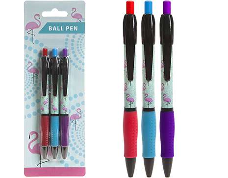 Flamingo ballpoint pen – 3 pack - 5050565255686