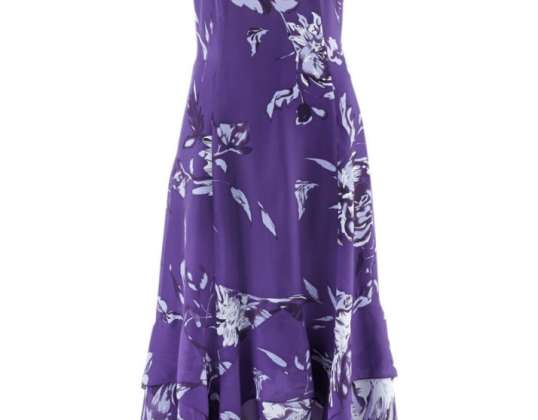 Women&#39;s dress with zip skirt and floral print