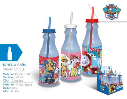 Paw Patrol Straw Bottle - Random Pattern - 8435333893791