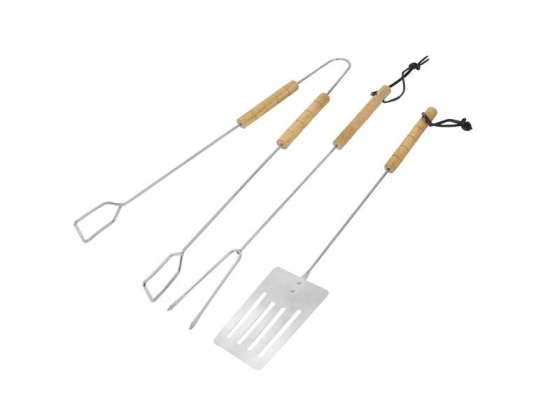 Набір для гриля для барбекю з 3 предметів: щипці, лопатка та виделка (D16)