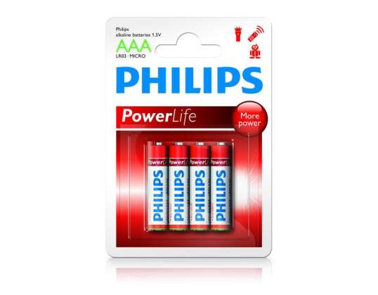 Battery Power Philips Life LR03 AAA (4 Units)