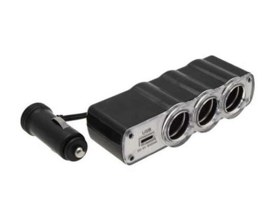 In-car cigarette socket 3 / Triple Socket & USB