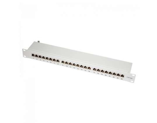 Logilink Patch Panel 19 Recessed Cat.6A STP 24 Ports grey NP0060