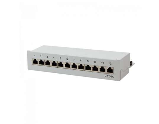 Logilink Patch Panel Table/Wall Cat.6A STP 12 Ports Grey NP0019