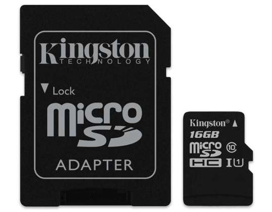 microSDHC 16GB Kingston CL10 UHS-I blisteris