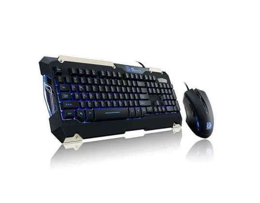 Thermaltake Tt eSPORTS COMMANDANT COMBO (Multi Light) - Clavier et souris - USB KB-CCM-PLBLGR-01