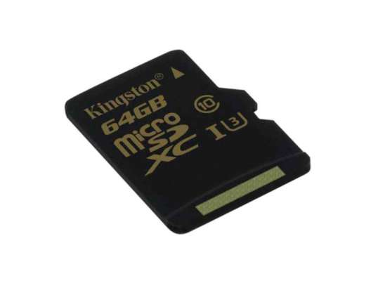 Твердотельный накопитель Kingston Gold microSD UHS-I, класс скорости 3 SDCG/64 ГБИТ/С