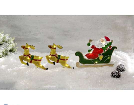 Solar Weihnachtsmann auf Schlitten Deko - Stock