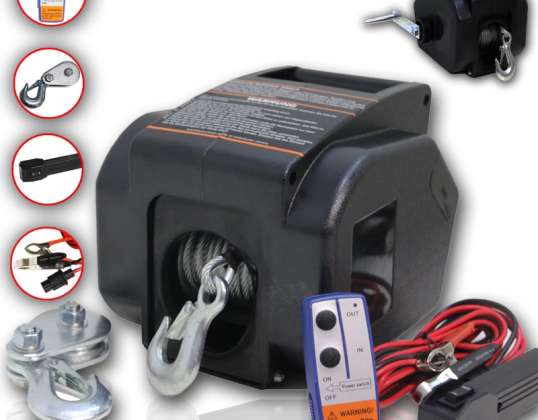 DMS® 12V Elektrische Seilwinde 4990 KG Funk Motorwinde Bootswinde