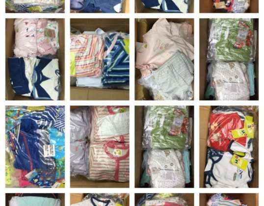 Baby Textiles Stocklots Dideli kiekiai Kūdikių drabužėlių padėklas Sunkvežimis Mi
