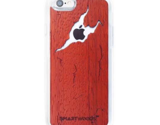 FUNDA DE MADERA AGRIETADA ROJA IPHONE 5 5S SE
