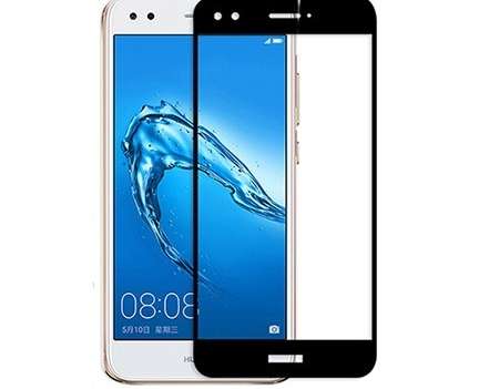 ΣΚΛΗΡΥΜΈΝΟ ΓΥΑΛΊ ΠΛΉΡΟΥΣ ΟΘΌΝΗΣ 3D HUAWEI P9 LITE MINI ΜΑΎΡΟ ΠΛΑΊΣΙΟ GEL