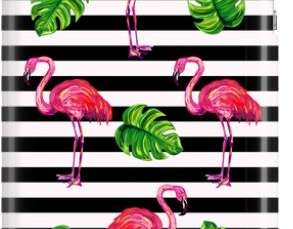 FUNNY BOOK CASE OVERPRINT IPHONE 5 5S FLAMINGOS SE