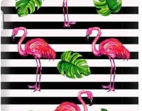 FUNNY BOOK CASE OVERPRINT FLAMINGOS HUAWEI P SMART