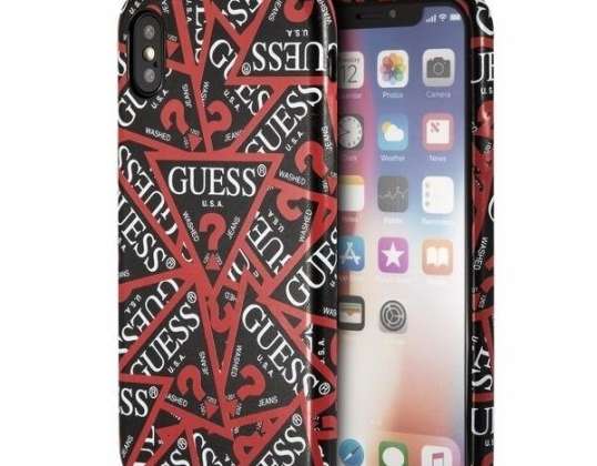 GUESS HARD CASE DRIEHOEK GUHCPXPMPTBK IPHONE X ZWART