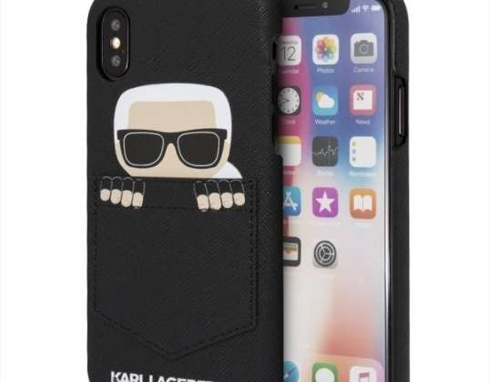 KARL LAGERFELD HARDE KOFFER SNEAKY KARL - SAFFIANO KLHCPXSKSF IPHONE X CZARNY