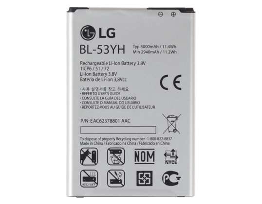 LG BL-53YH LG G3 D850 D855 3000MAH BATERÍA