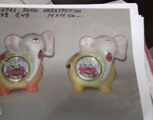 Pechnidi com rolo de mealheiro em 8 desenhos de vários animais de porcelana