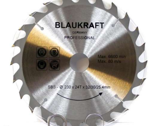 Disco BLAUKRAFT para corte de madera 230X24tX32 / 30 / 25.4mm