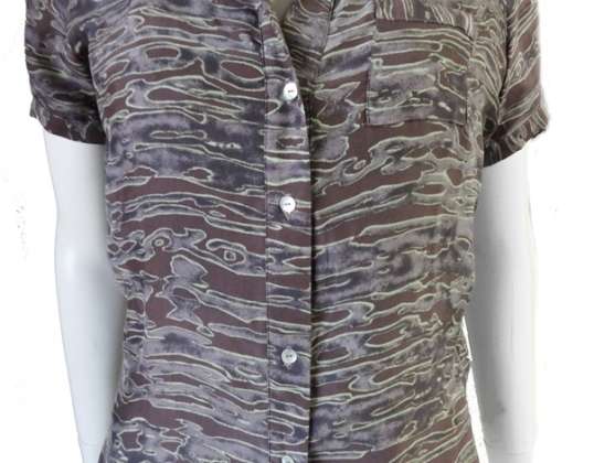 74 piezas de camisas de seda con estampado marrón