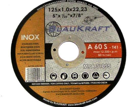 Kovinski rezalni disk 125x1,0 INOX BLAUKRAFT