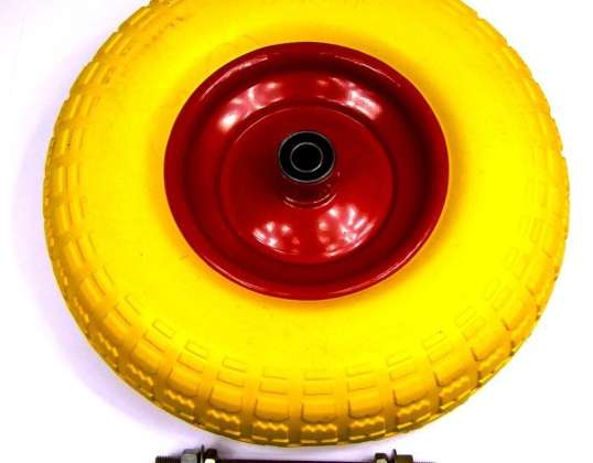 RODA PARA UMA EMPILHADORA FLEXÍVEL PU 4.00-6 340x88mm + eixo